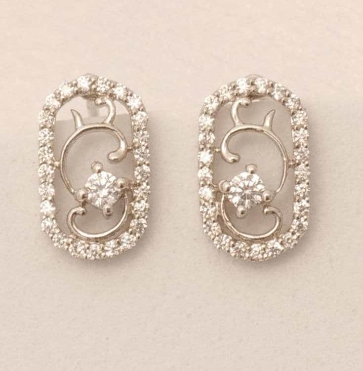 Filigree Diamond Stud Earrings