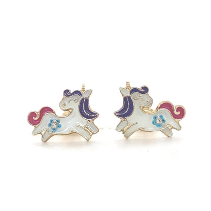Kids Unicorn Diamond Stud Earrings