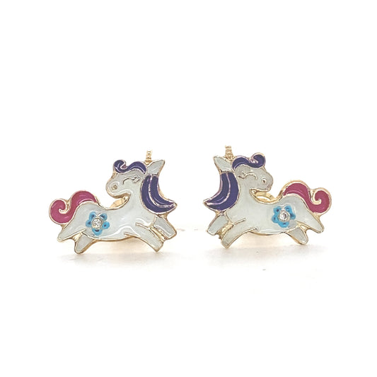 Kids Unicorn Diamond Stud Earrings