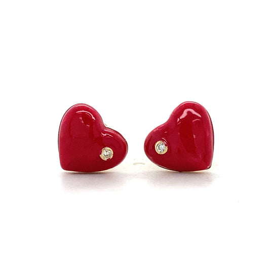 Kids Heart Diamond Stud Earrings