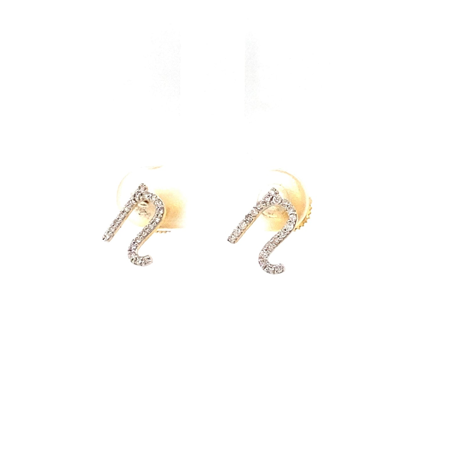 N Initial Stud Earrings