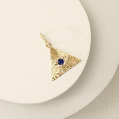 Triangle Evil Eye Natural Diamond Pendant
