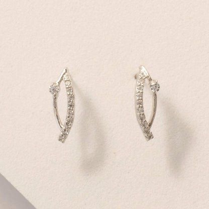 Leaf diamond Stud Earrings