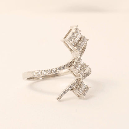 Cocktail Diamond Crossover Ring