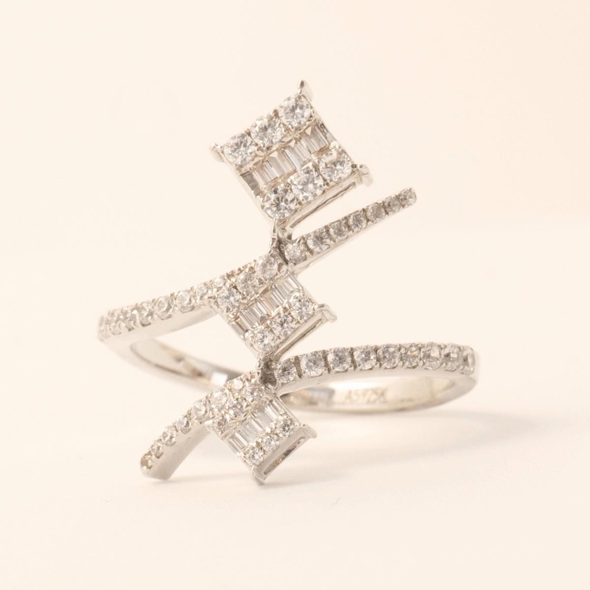 Cocktail Diamond Crossover Ring
