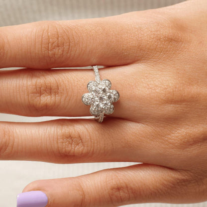 Floral Diamond Statement Ring