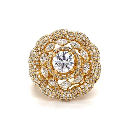 Flower Engagement Diamond Ring