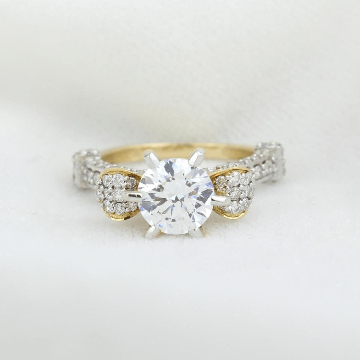 Solitaire Rose Design Diamond Ring