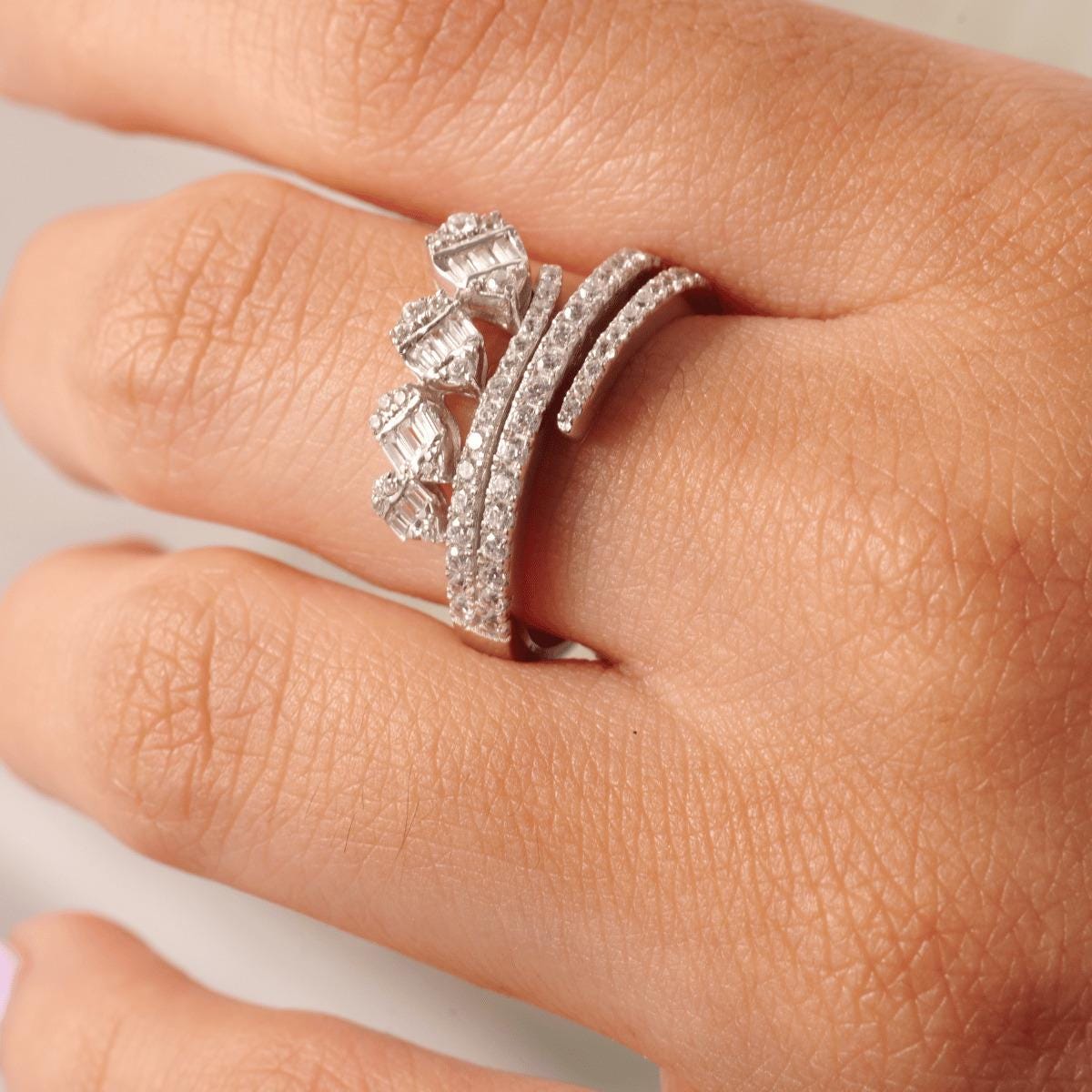 Leaves Diamond Band Ring