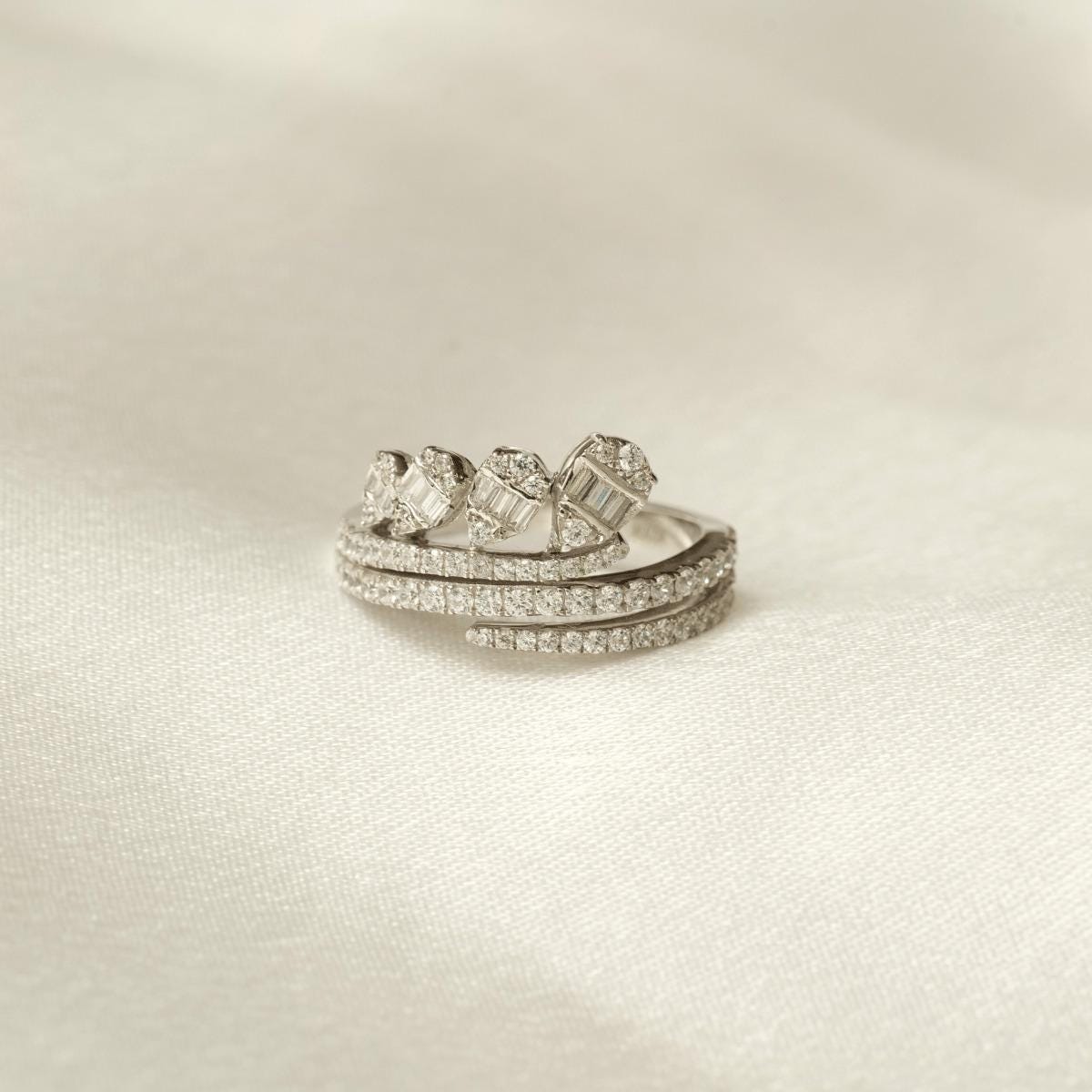 Leaves Diamond Band Ring