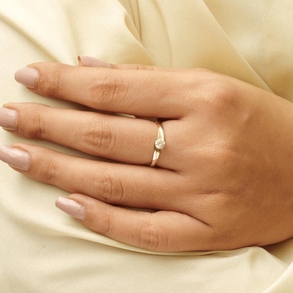 Solitaire Engagement Dual Tone Ring
