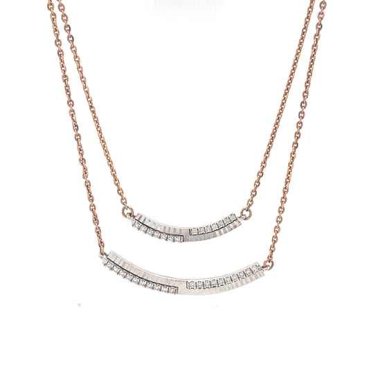 Double Arc Layered Diamond Necklace