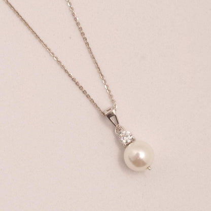 Pearl Diamond Pendant Necklace