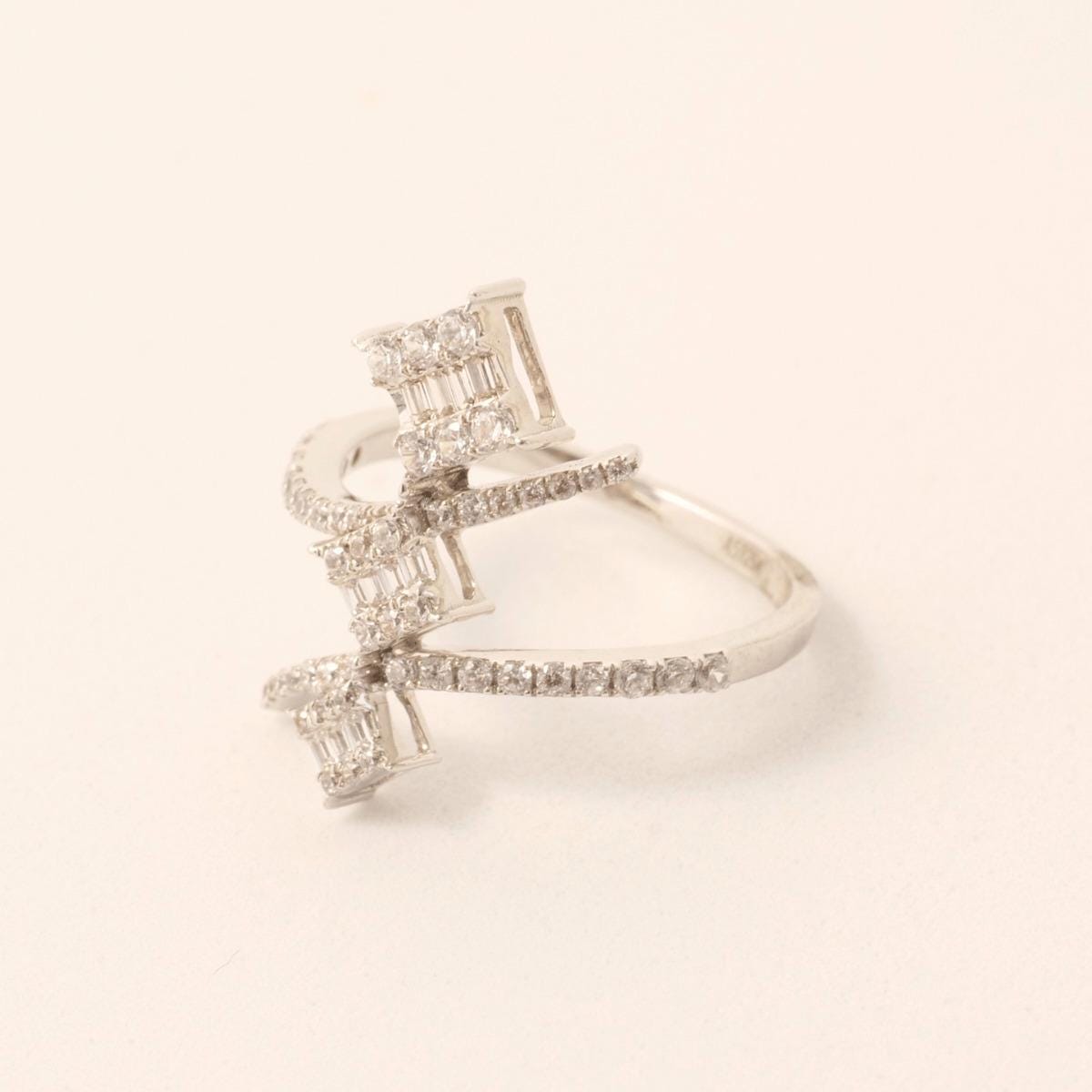 Cocktail Diamond Crossover Ring
