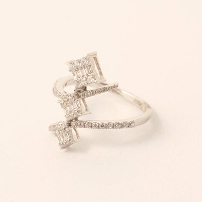 Cocktail Diamond Crossover Ring