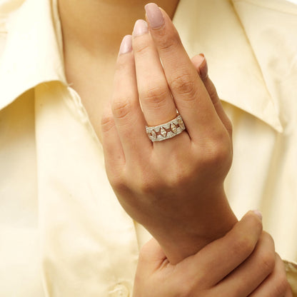 Marquise Diamond Broad Band Ring