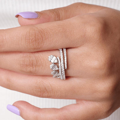 Leaves Diamond Band Ring