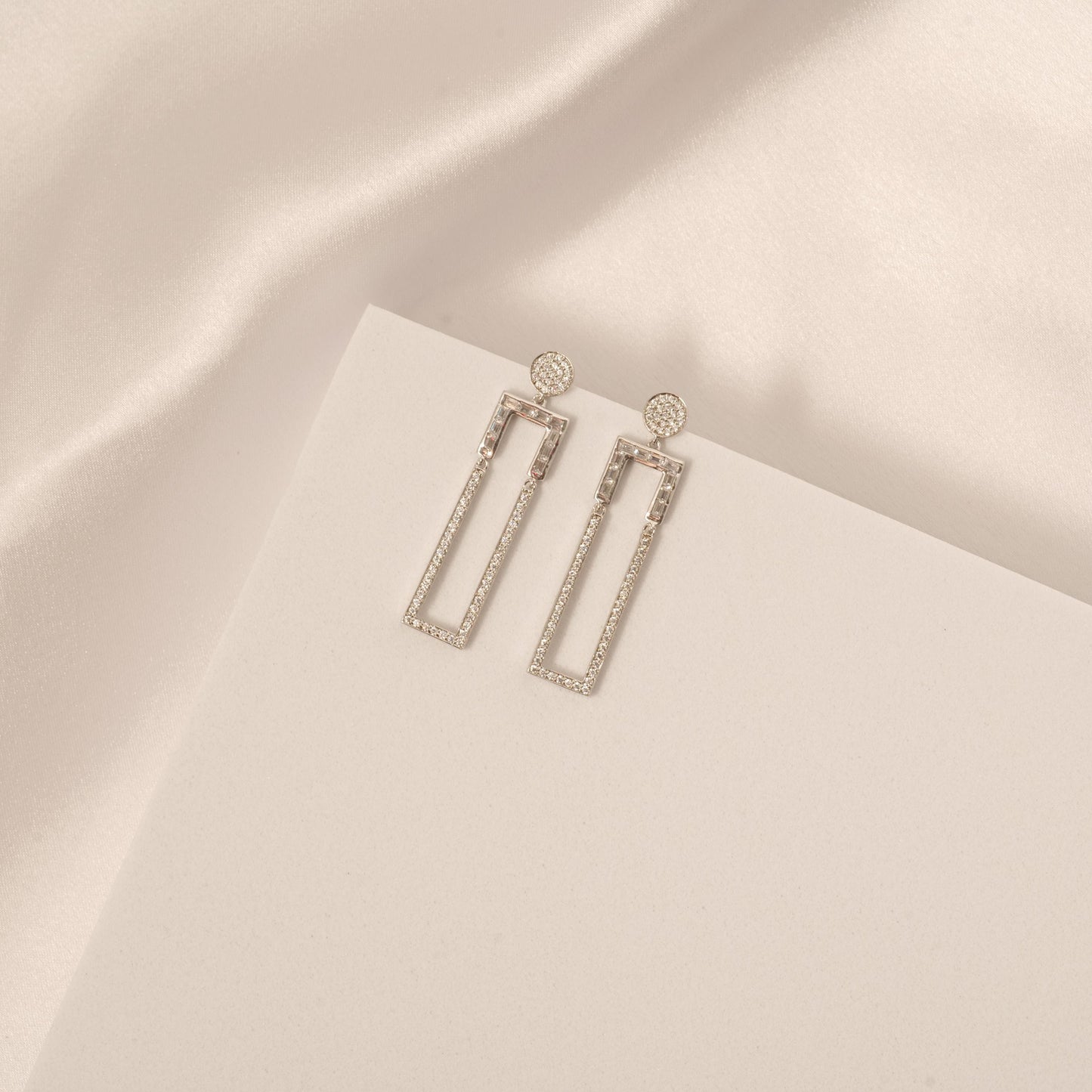 Geometric Rectangular Drop Long Dangle Earrings