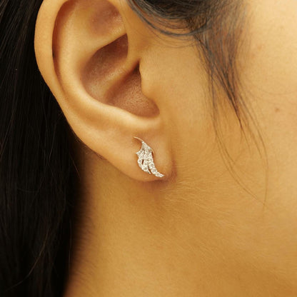 Angel Wing Diamond Stud Earrings