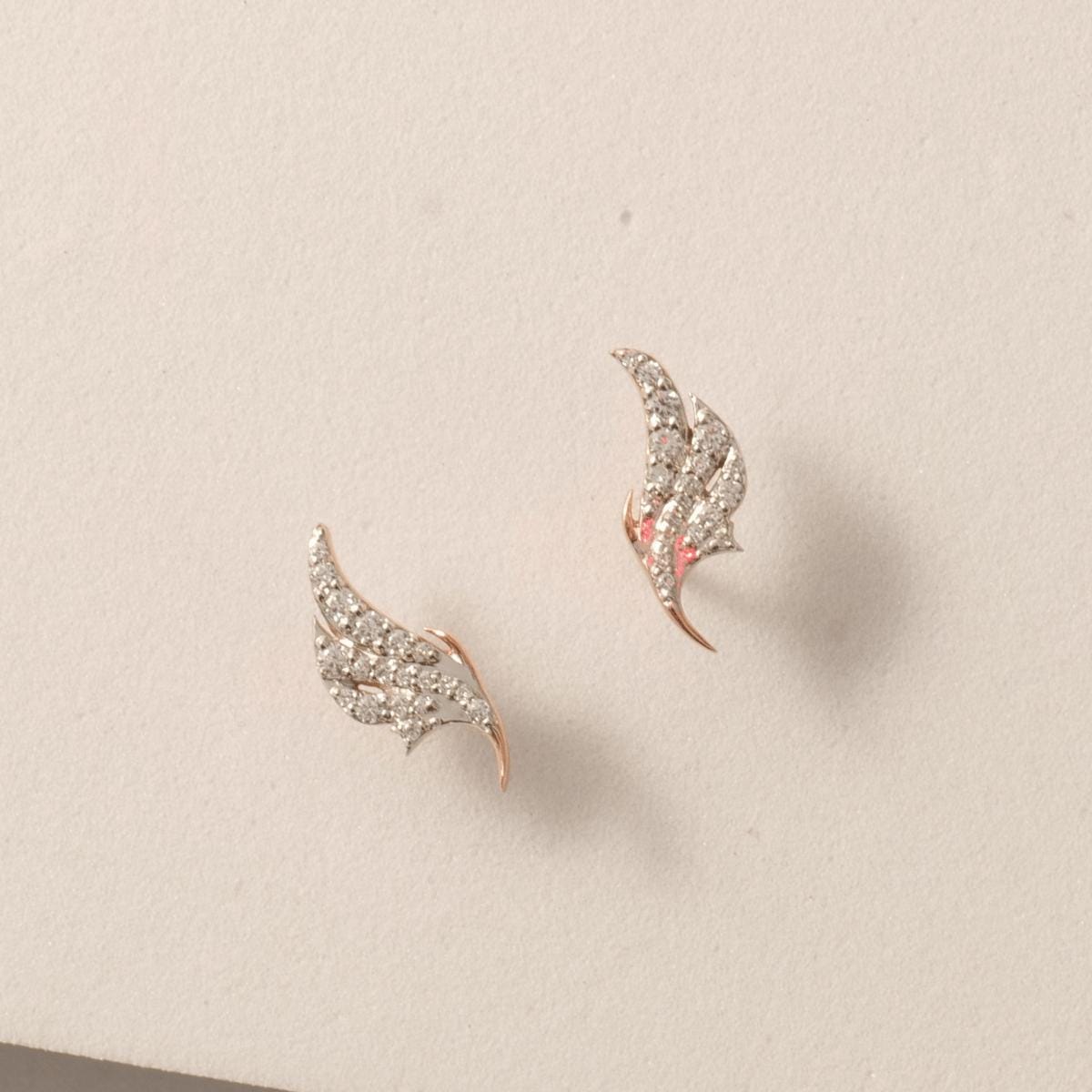 Angel Wing Diamond Stud Earrings