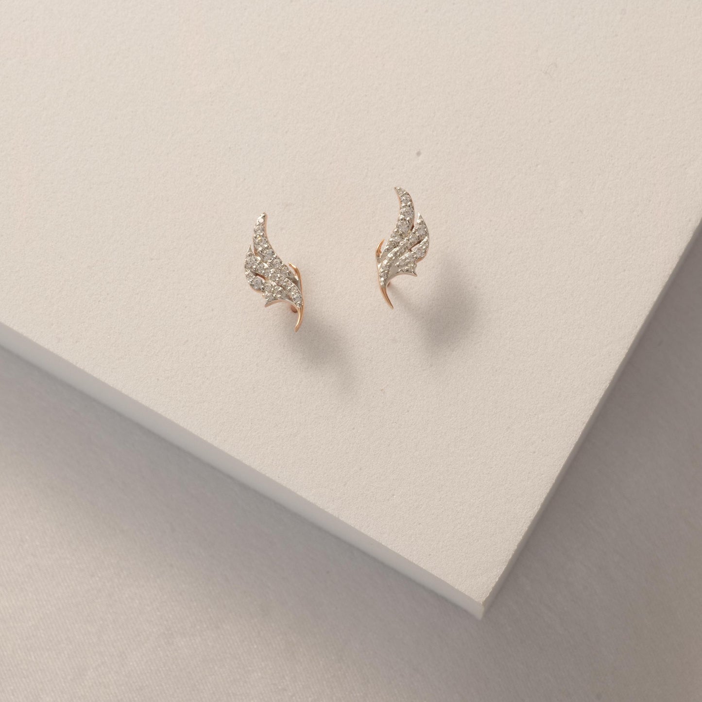 Angel Wing Diamond Stud Earrings