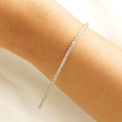 Line Eternity Tennis Natural Diamond Stackable Bracelet