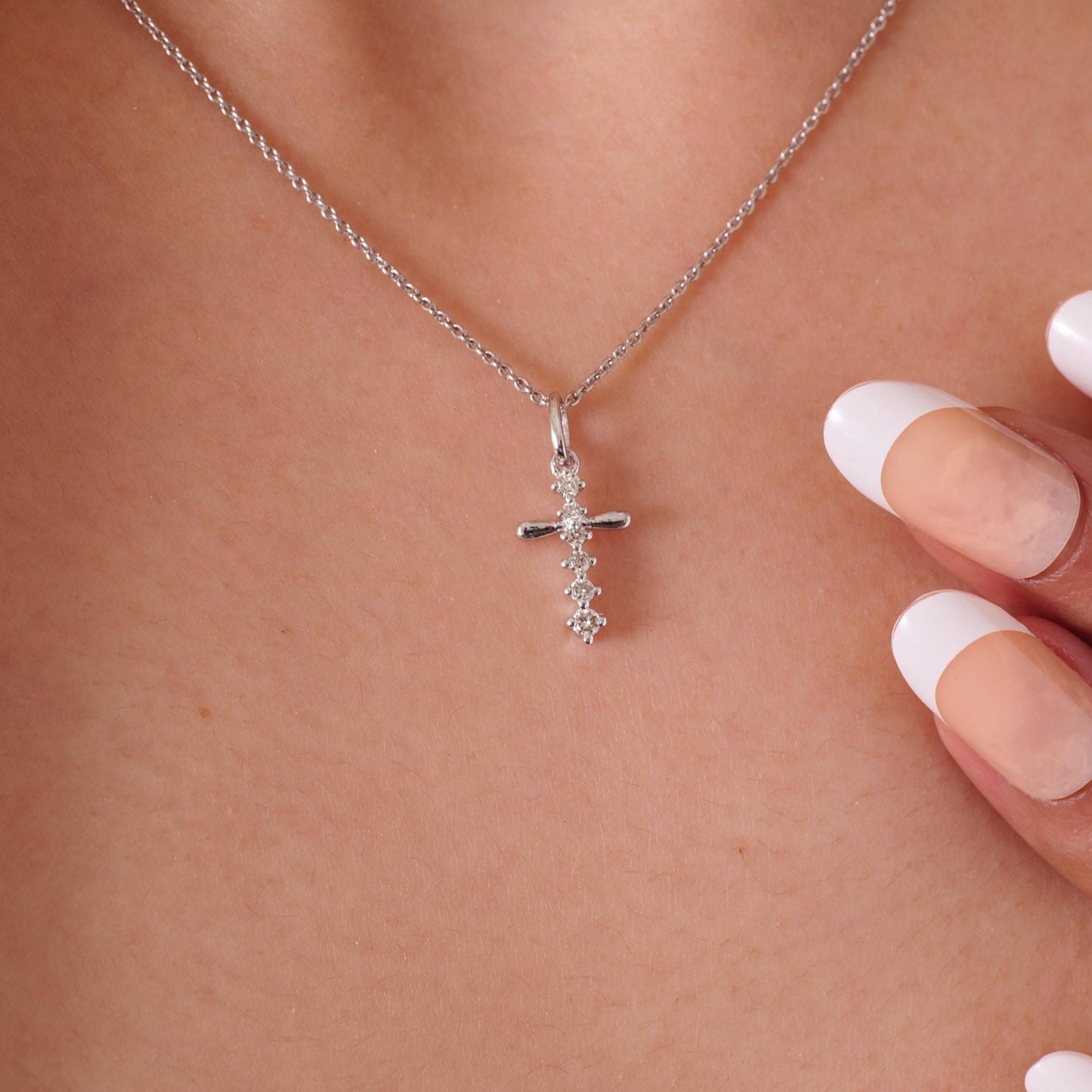 Cross Drop Diamond Pendant