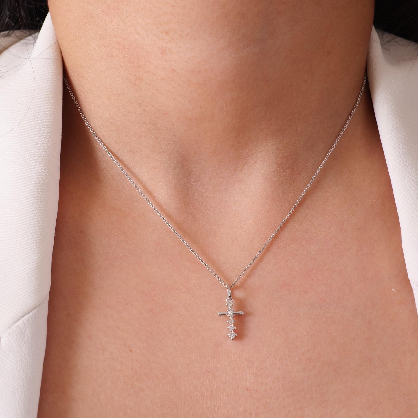 Cross Drop Diamond Pendant