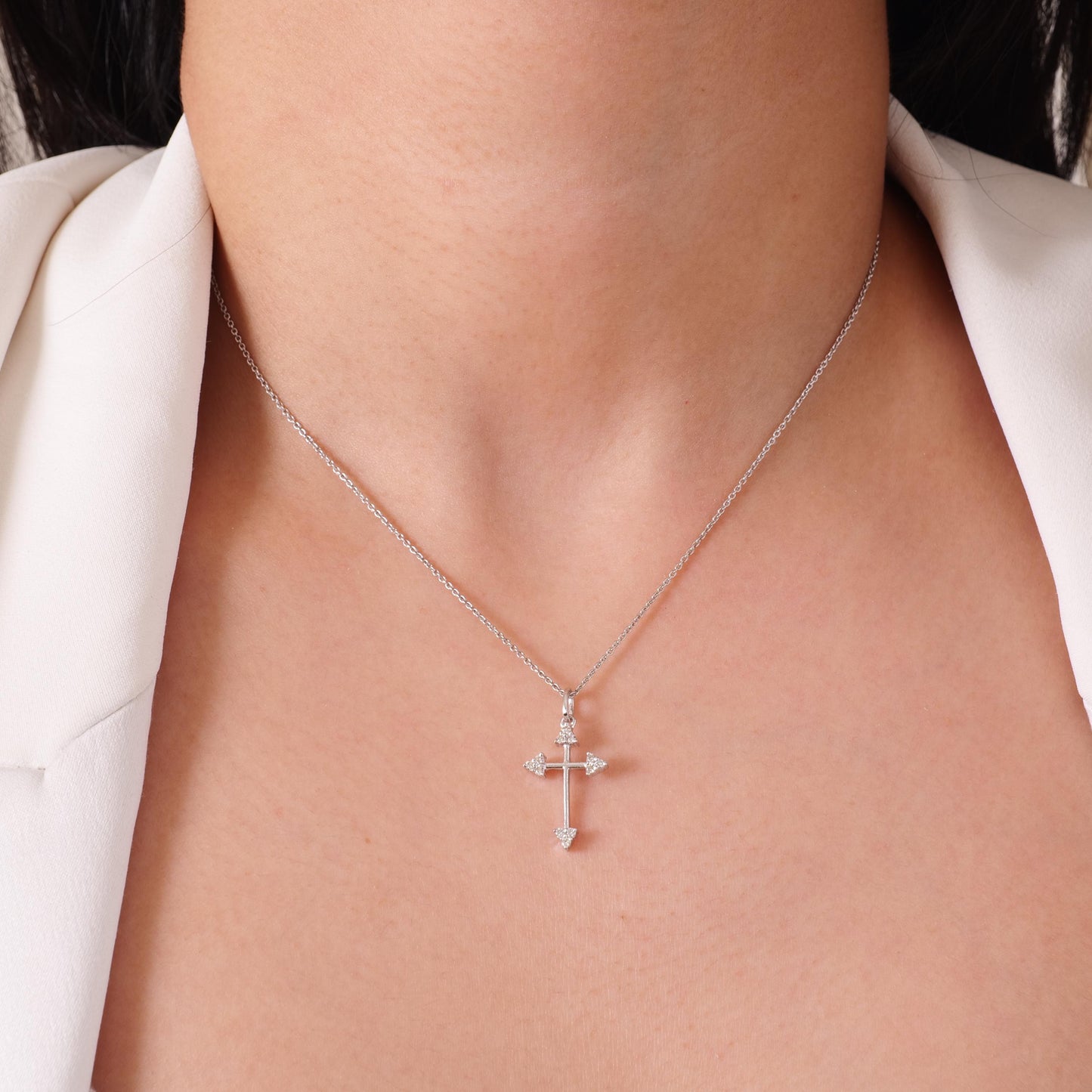 Arrow Cross Diamond Pendant