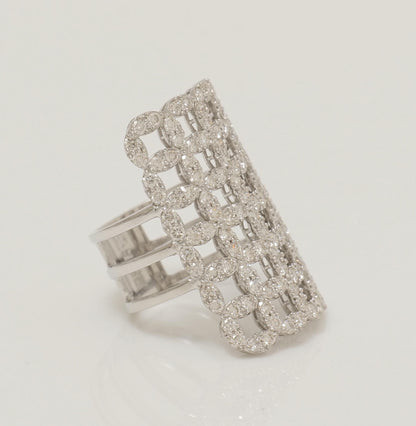Check Design Wide Cocktail Ring