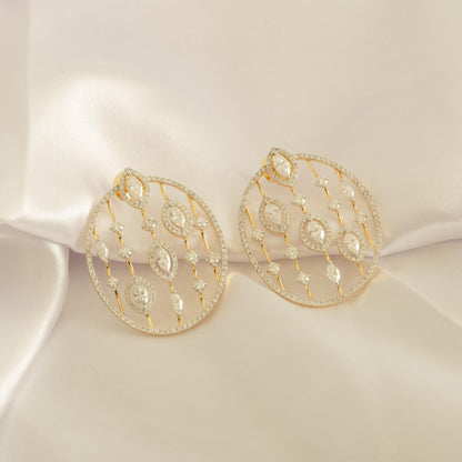 Open Circle Natural Diamond Earrings