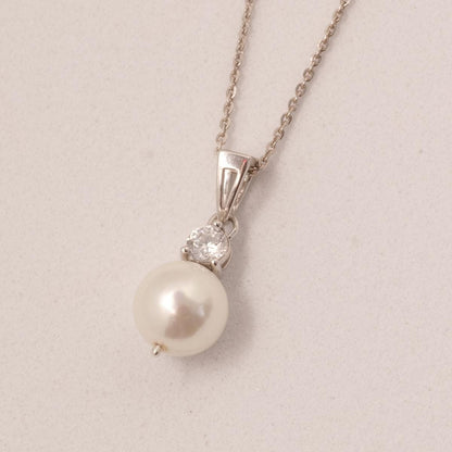 Pearl Diamond Pendant Necklace