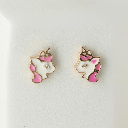 Unicorn Diamond Stud Earrings