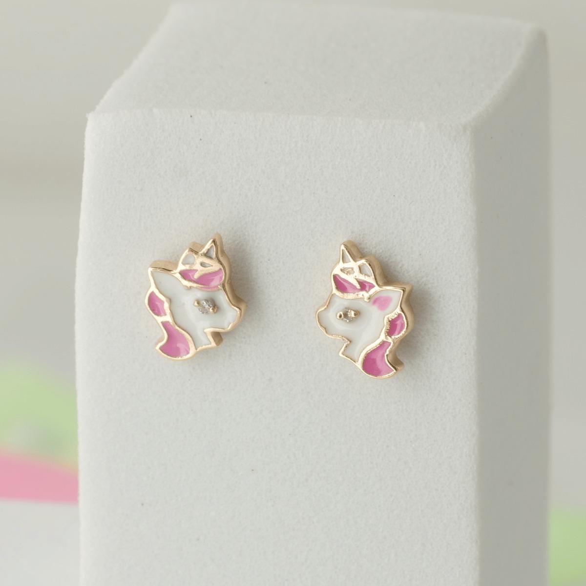 Unicorn Diamond Stud Earrings
