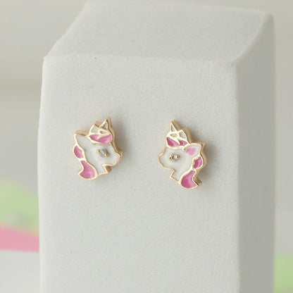 Unicorn Diamond Stud Earrings