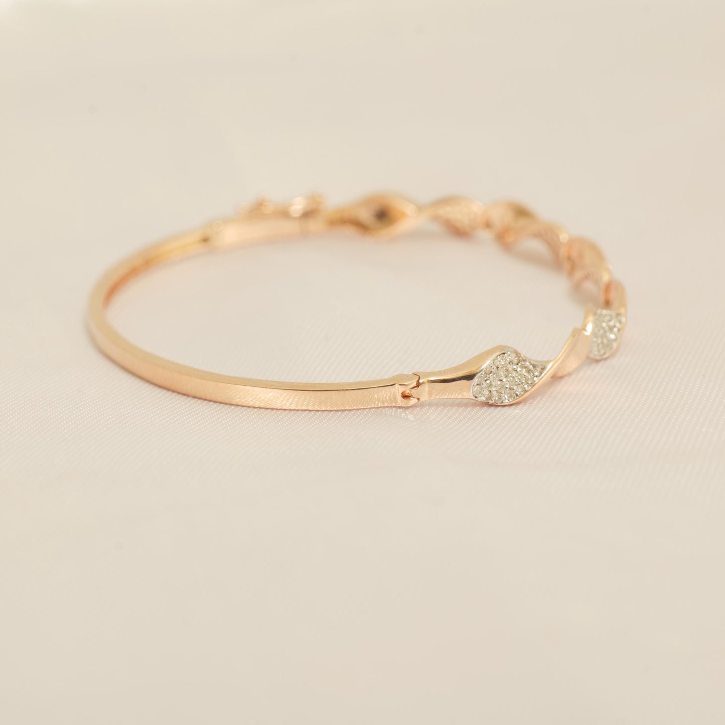 Wavy Natural Diamond Pave Cuff Bracelet