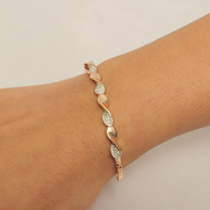 Wavy Natural Diamond Pave Cuff Bracelet