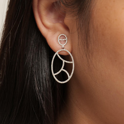 Oval Natural Diamond Drop Earrings