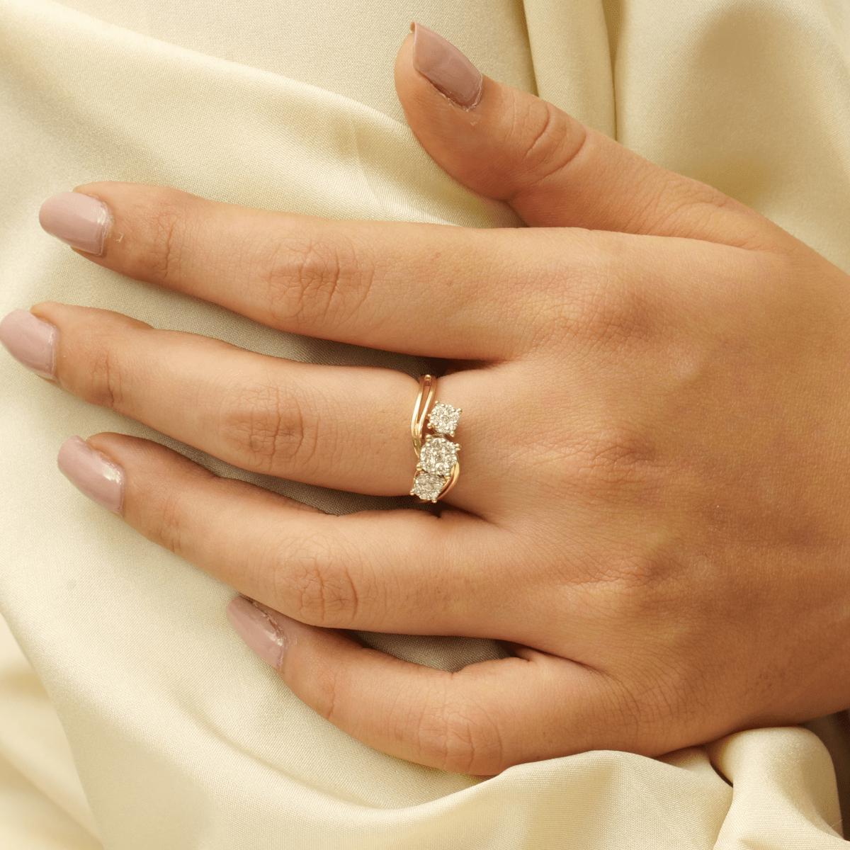 Trinity Cluster Natural Diamond Ring