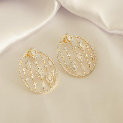 Open Circle Natural Diamond Earrings