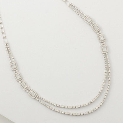 Layered Halo Diamond Necklace