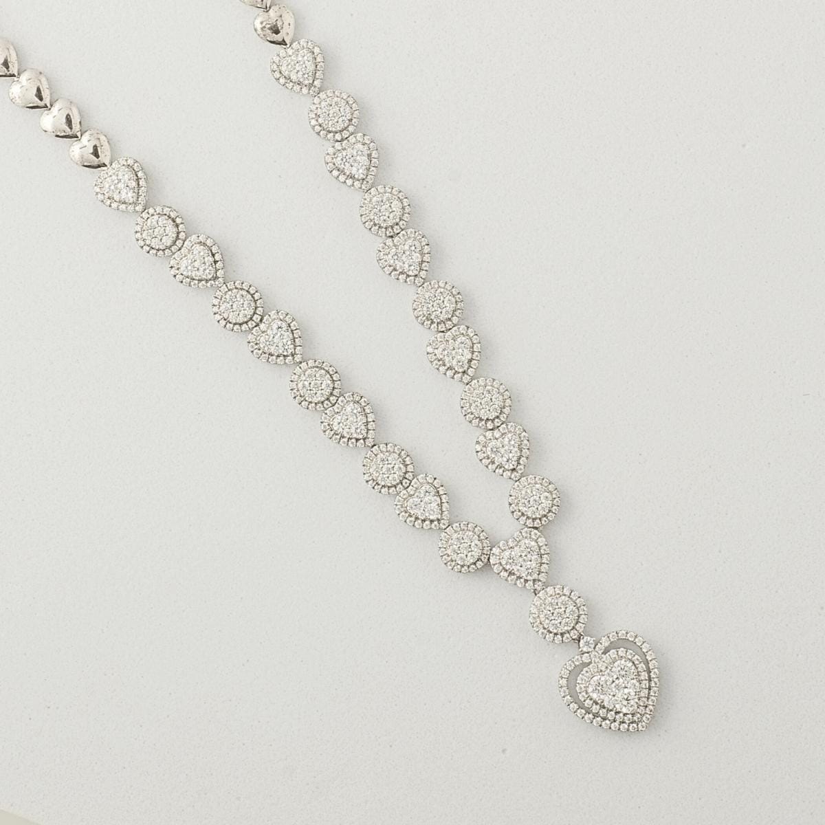 Halo Heart Drop Diamond Necklace