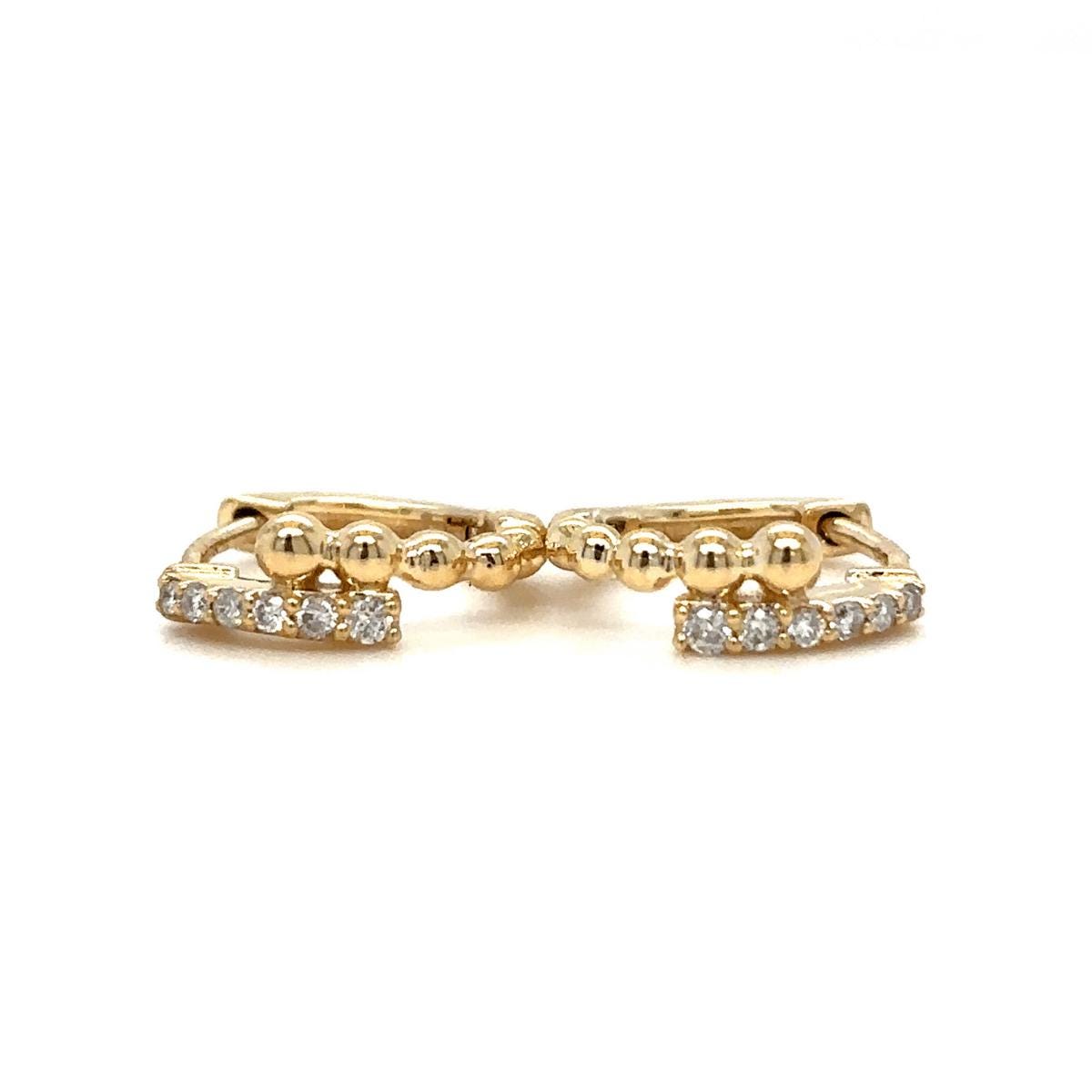 Diamond Beaded Huggie Kids Earrings