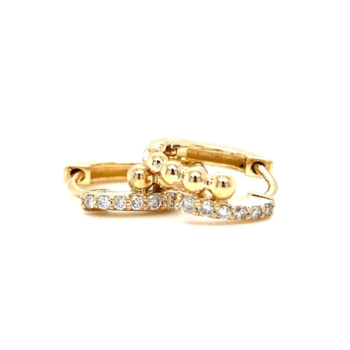 Diamond Beaded Huggie Kids Earrings