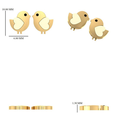 Kids Bird Diamond Earrings