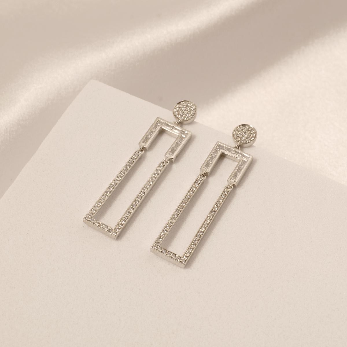 Geometric Rectangular Drop Long Dangle Earrings