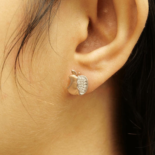 Apple Diamond Stud Earrings