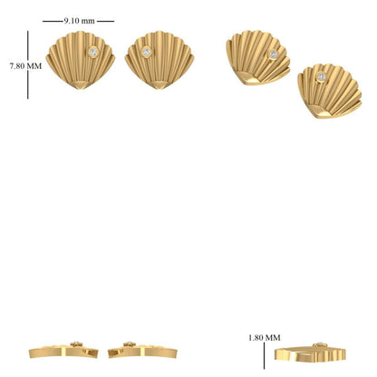 Seashell Diamond Kids Earrings