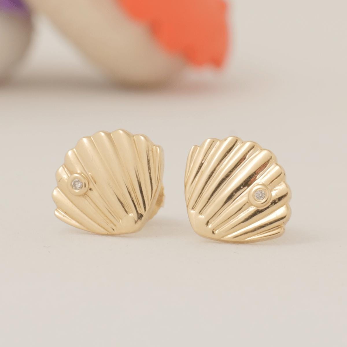Seashell Diamond Kids Earrings