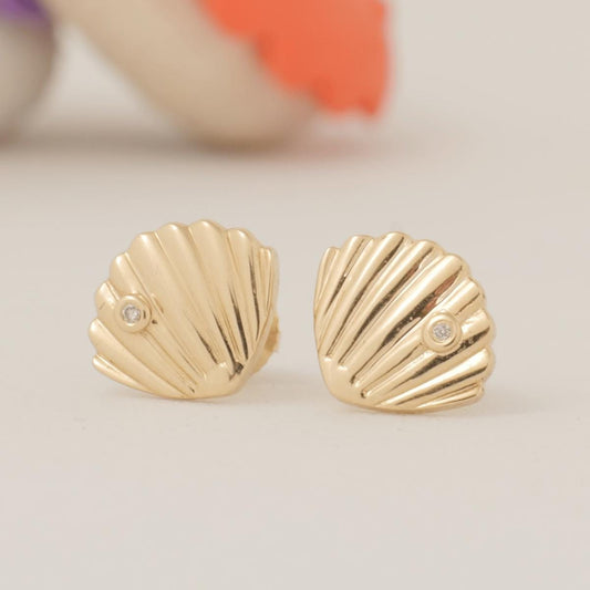 Seashell Diamond Kids Earrings
